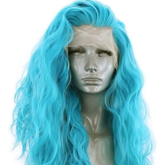 Curly Blue Lace Front Wig